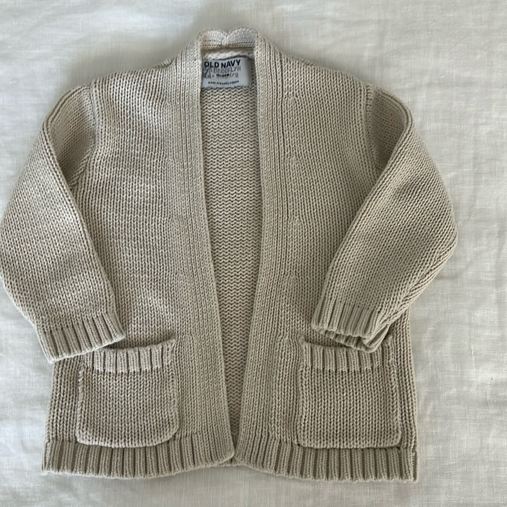 Old Navy Girls 100% Cotton Beige Sweater Size 18-24 months